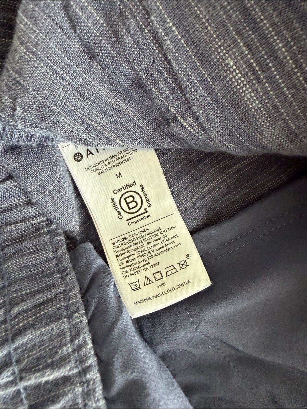 Athleta Linen Wide Leg Chambray Pants Zip Pockets Leg Slit Cabo Med Resort - Picture 5 of 7